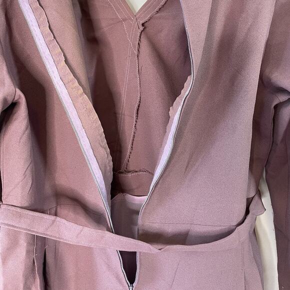 Vintage 1950s Lavender Wiggle Dress with Ornate Buckle Belt – Size Medium - Picture 9 of 16